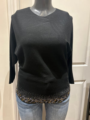 Casa Donna glitter trim sweater
