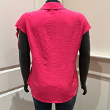 Kleio sleeveless pink button up top