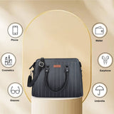 Women’s Vegan Leather Top-Handle Handbag Crossbody Sling Bag: Blue