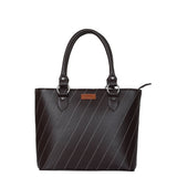 Women’s Top-Handle Tote Bag – Vegan Leather Shoulder Bag: Brown