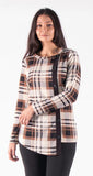 ISCA long sleeve plaid top