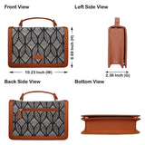 Handcrafted Print Fabric Women Top Handle Crossbody Bag: Multicolor
