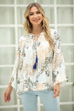 Rayon Leaf Top: White