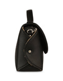 Vegan Leather Crossbody Bag for Women, Top Handle Handbag: Black
