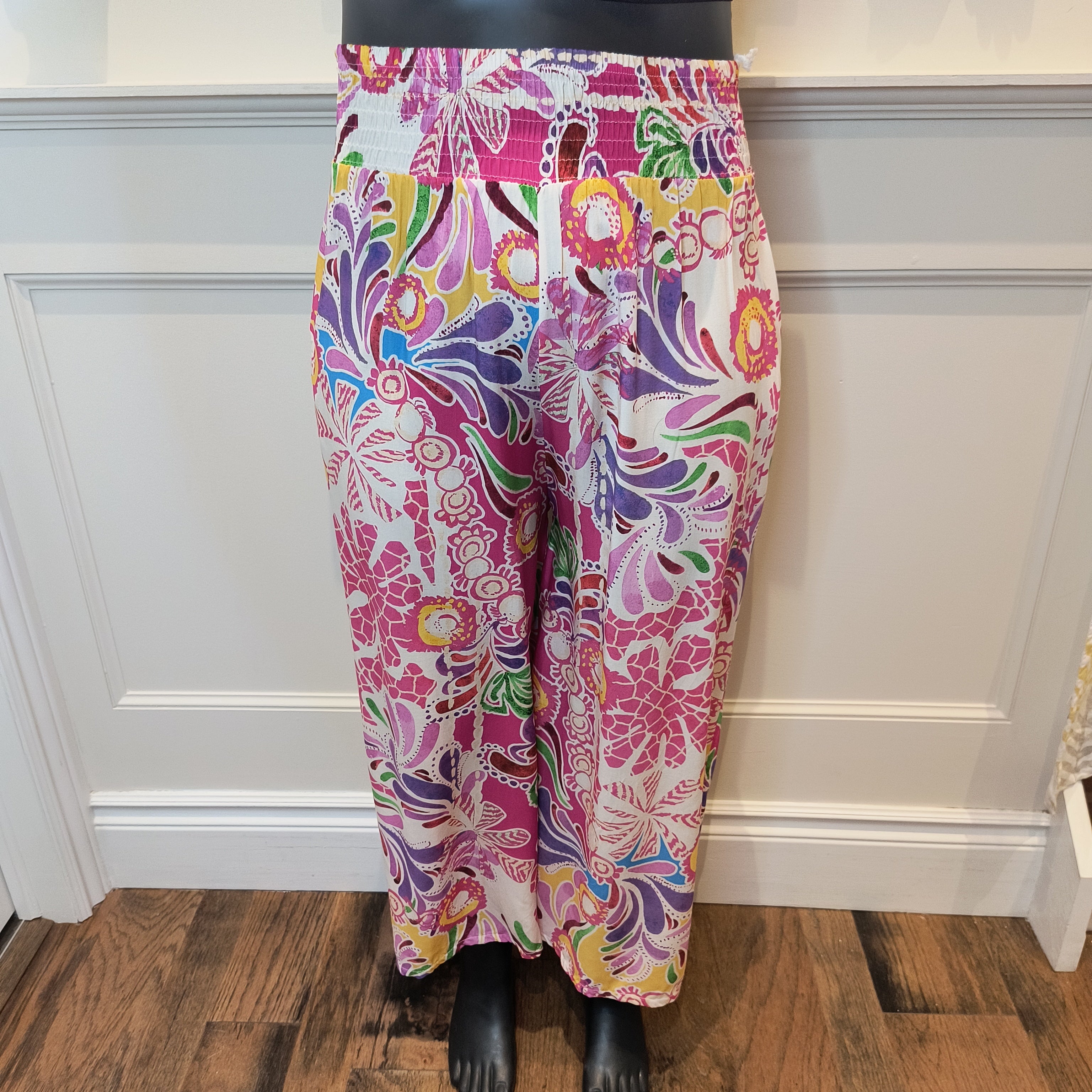 Plum loco made in Italy printed palazzo pant