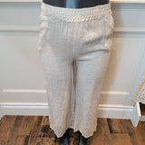 Plum loco made in Italy linen Palazzo pant