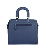 Vegan Leather Handbag – Ladies' Top-Handle Crossbody Bag: Blue