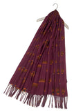 Scottish Highland Buffalo Tassel Scarf: Grey