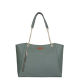 Women's Vegan Leather Satchel Bag –  Shoulder Sling Bag: Green