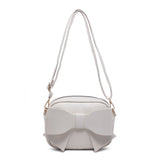 B23020-Big Bow Tie On The Front Cross Body Bag: Brown