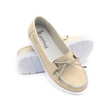 Zerimar Women's Leather Loafers - Comfort Dress Shoes,Beige: Beige / 37