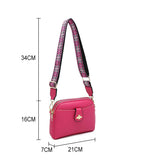 B23002 Bee Cross Body Handbag with double zip top sections: Wine