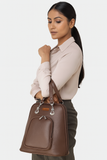 Ladies' Vegan Leather Top Handle Backpack or Daypack Bags: Blue