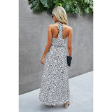 Elings Tie Back Dalmatian Print Halter Dress