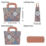 Handcrafted Fabric Top Handle Tote Bag for Women Satchel bag: Abstract