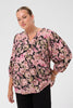 Kaffe Curve blouse pink floral - Plus sizes