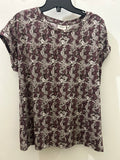 Fransa tee brown and burgundy
