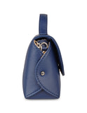 Vegan Leather Crossbody Bag for Women, Top Handle Handbag: Blue