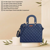 Vegan Leather Handbag – Ladies' Top-Handle Crossbody Bag: Blue