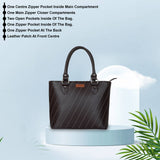 Women’s Top-Handle Tote Bag – Vegan Leather Shoulder Bag: Brown