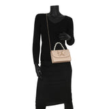 HD027-Pearl Top Handle Tie PU Clutch Bag: Rose