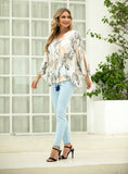 Rayon Leaf Top: White