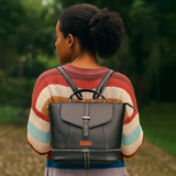 Women’s Vegan Leather Backpack or Daypack Bags For Daily Use: Grey
