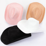 Faux Wool Cowboy Hat: BLACK