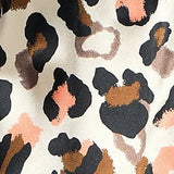 White Rhino Satin Blouse with Front Tie - Animal Print
