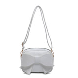 B23020-Big Bow Tie On The Front Cross Body Bag: Black
