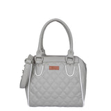 PU Leather Women’s Handbag – Top Handle with Crossbody Strap: Grey