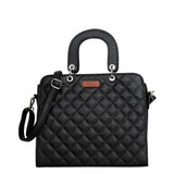 Vegan Leather Handbag – Ladies' Top-Handle Crossbody Bag: Black