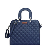 Vegan Leather Handbag – Ladies' Top-Handle Crossbody Bag: Blue