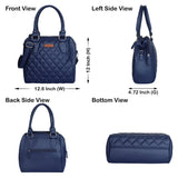 PU Leather Women’s Handbag – Top Handle with Crossbody Strap: Blue