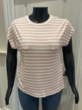 Fransa pink and white striped tshirt