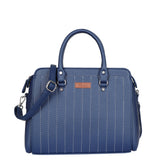 Women’s Vegan Leather Top-Handle Handbag Crossbody Sling Bag: Blue
