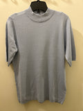 Pull col montant en maille légère bleu Fransa
