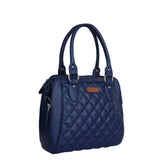 PU Leather Women’s Handbag – Top Handle with Crossbody Strap: Blue