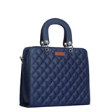 Vegan Leather Handbag – Ladies' Top-Handle Crossbody Bag: Blue