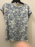 Fransa Tee blue floral
