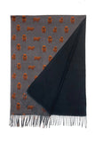 Scottish Highland Buffalo Tassel Scarf: Grey