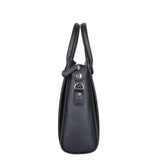 Women’s Vegan Leather Top-Handle Handbag Crossbody Sling Bag: Black