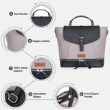Women’s Vegan Leather Backpack or Daypack Bags For Daily Use: Grey