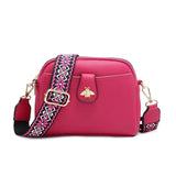 B23002 Bee Cross Body Handbag with double zip top sections: Wine