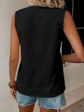 Lace Patchwork V-neck Sleeveless Top Black or White