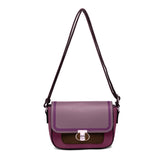 MCZ2411M-Twist Lock Top Zipped Colour Blocks Crossbody Bag: Black