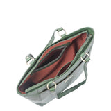 Tote Bag for Women – Genuine Leather Shoulder Handbag: Olive Green