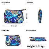 Printed Fabric Satchel Bag & Coin Pouch Set Combo for Women: Blue
