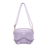 B23020-Big Bow Tie On The Front Cross Body Bag: Black