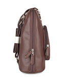 Ladies' Vegan Leather Top Handle Backpack or Daypack Bags: Brown